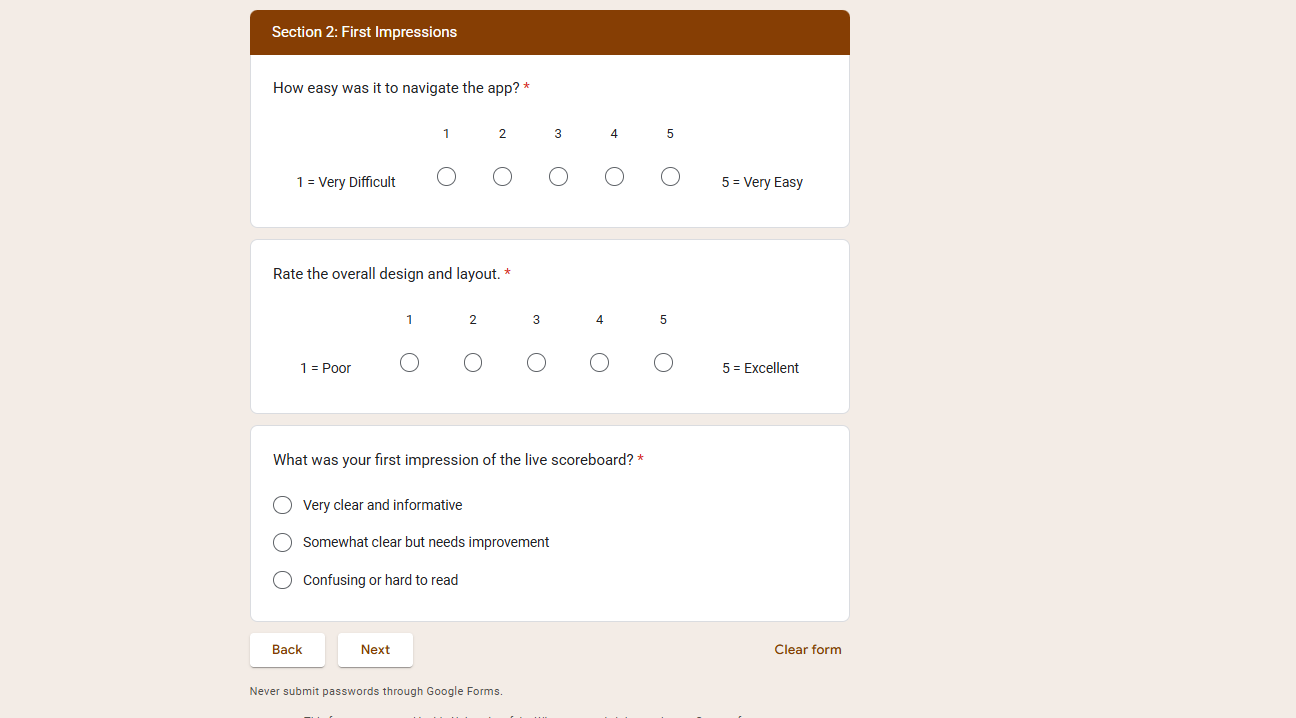 Section 2 - First Impressions